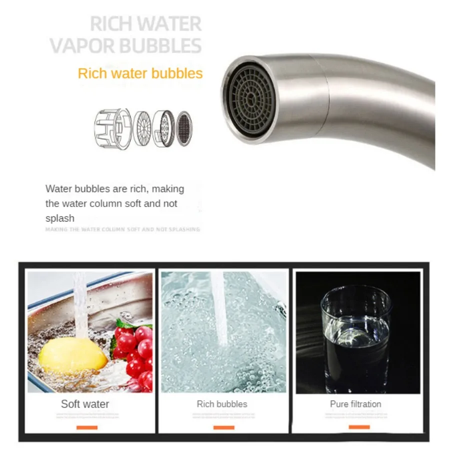 304 Stainless Steel Kitchen Sink Faucet Flexible Hot Cold Water Mixer Single Handle Pull Out Sink Faucet Deck Mounted Water Taps