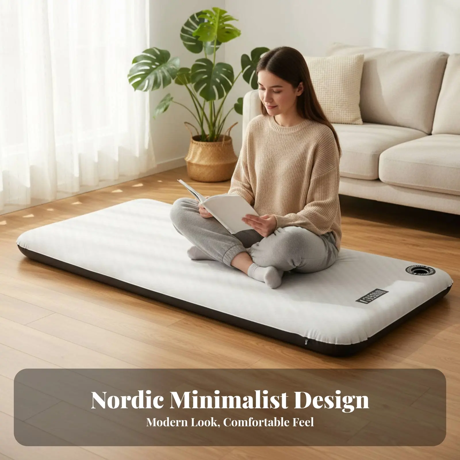 

Portable Inflatable Mattress with Automatic Air Blower, Foldable for Camping and Home, Suitable for Solo, Couple, or Family