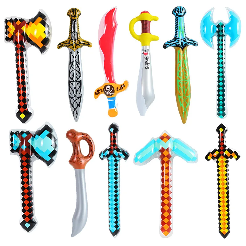 20PCS  Inflatable toys for children, inflatable PVC inflatable axes, simulation swords, stage props, my world