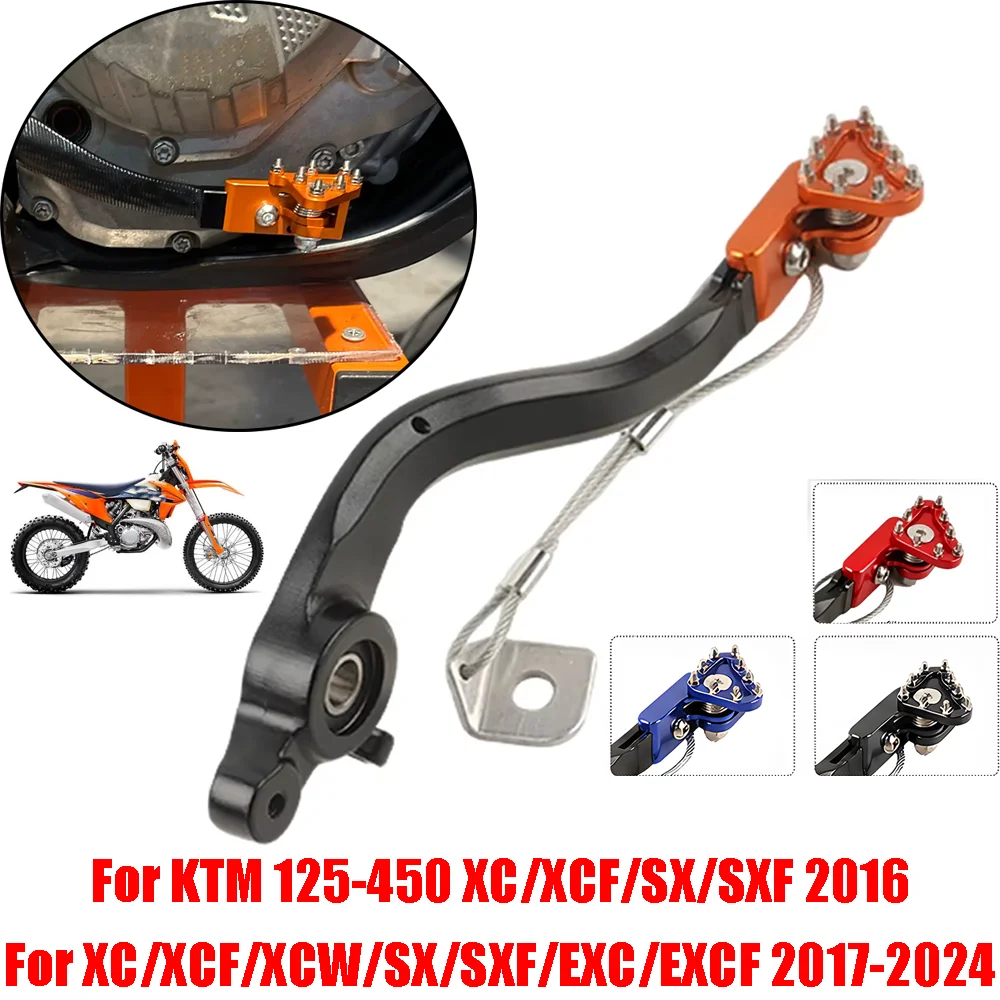 Für KTM EXC EXCF XC XCF XCW SX SXF 125 150 250 300 350 450 500 501 2017-2024 Motorrad Einstellbarer Geschmiedeter Hinterer Bremspedalhebel