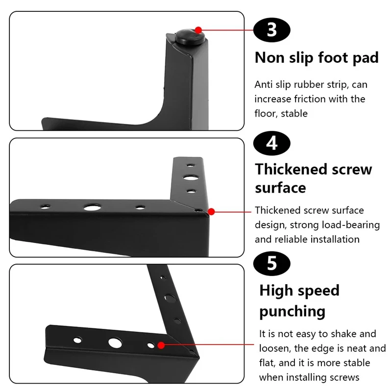 Metal Furniture Sofa Legs Cabinet Feet Iron Durable Furniture Hardware Accessories Triple-Cornered Desk Table Leg