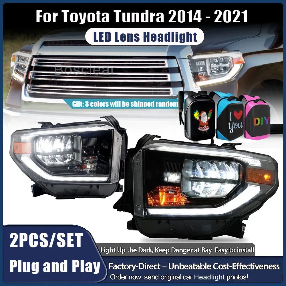 

Headlamp Assembly for Toyota Tundra 2014 - 2021 Head Light Front Bumper Full LED DRL Reflector Car Accessories Auto Parts