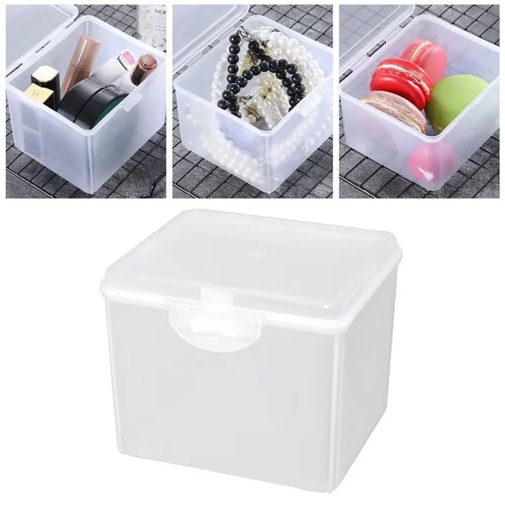 Multi-purpose Storage Box with Lid Plastic Small Thing Container Rectangular Shape Clear Storage Case Storing Jewelry Headband