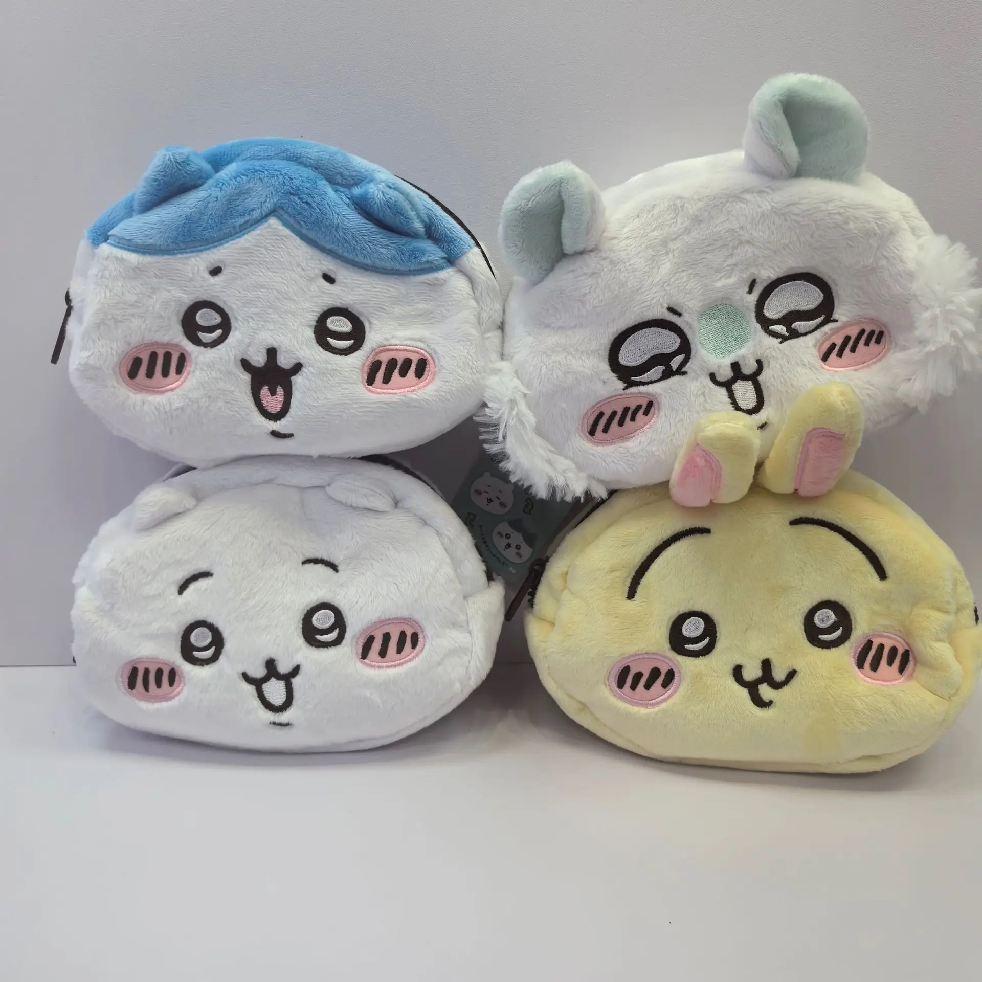 Kawaii Dupla Face Bolsa De Pelúcia, Grande Capacidade Coin Purse, Maquiagem Saco De Armazenamento, Presente Dos Desenhos Animados