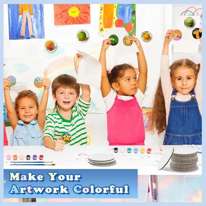 

MLGB-30 Pcs 2.6 Inch Mini Magnetic Canvas Panel, Magnetic Painting Canvas Panel With Painting Set