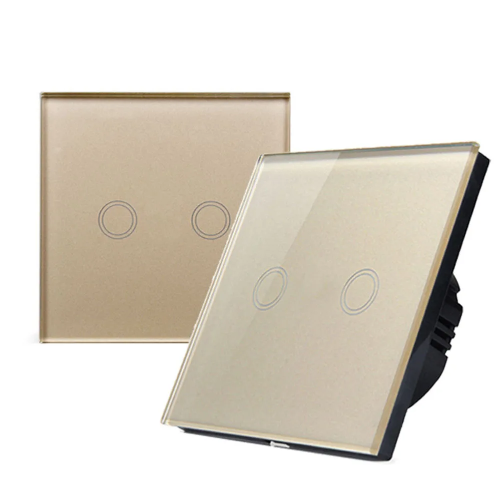 

2-Gang Touch Switch Touch Dimmer Switch 30 -90 Brightness Dimming Indoor Outdoor Use Dimming Control For LED Lamps