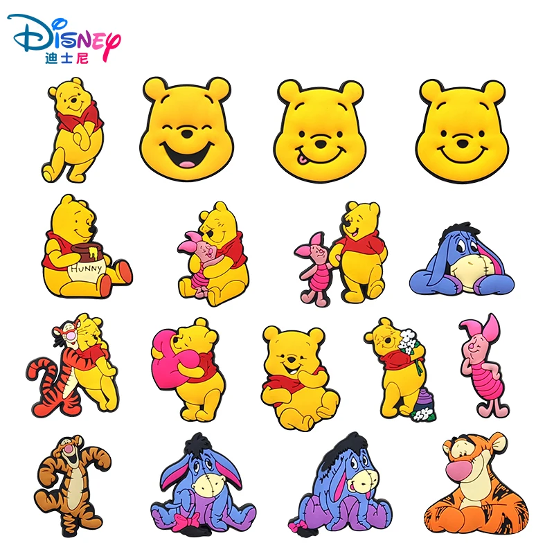

Disney's Winnie the Pooh, 17-100 шт., подвески для обуви, украшения из ПВХ для приключений, высококачественные съемные водонепроницаемые украшения для вечеринок, подарки