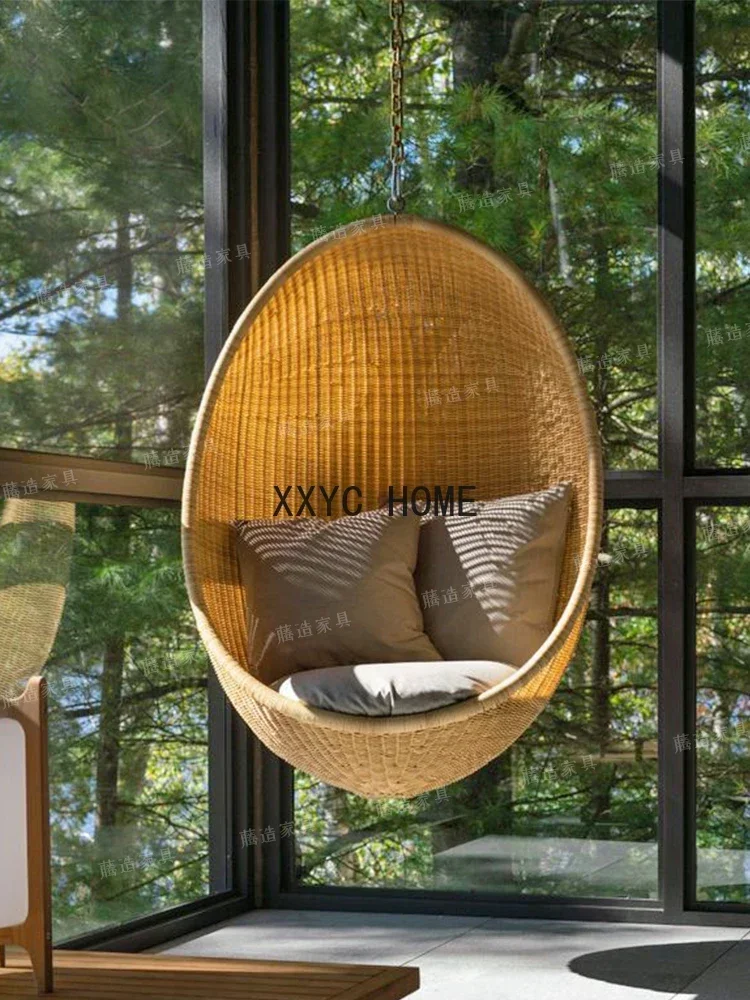 

Outdoor adult balcony swing egg shaped gliding rattan bird's nest waterproof indoor