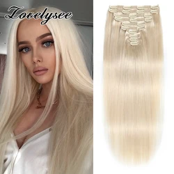 10Pcs Clip In Human Hair Extensions 200G Straight European Natural Human Hair Double Weft Hair Extensions For Women Clip Ins