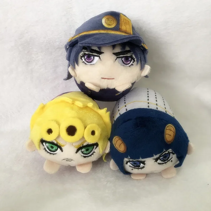 10cm Cartoon Kawaii Anime Small Plushies Kujo Jotaro Kakyoin Noriaki Joseph Joestar Prone Pose Soft Stuffed Kawaii Doll Gifts