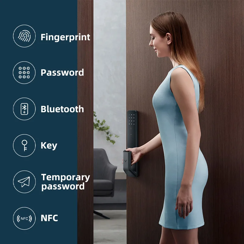 Imagem -05 - Pro Smart Door Lock Versão Global Modelo Push-pull Desbloqueio de Senha de Impressão Digital Detectar Alarme Trabalhar com Mijia App Lockin-s30