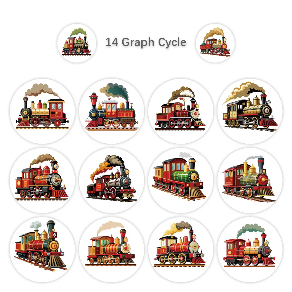 500 Stück/Rolle Cartoon-Zug Aufkleber Kreative Graffiti DIY Dekoration Handyhülle Notizbuch Wasserbecher Spielzeug Geschenk Sticker