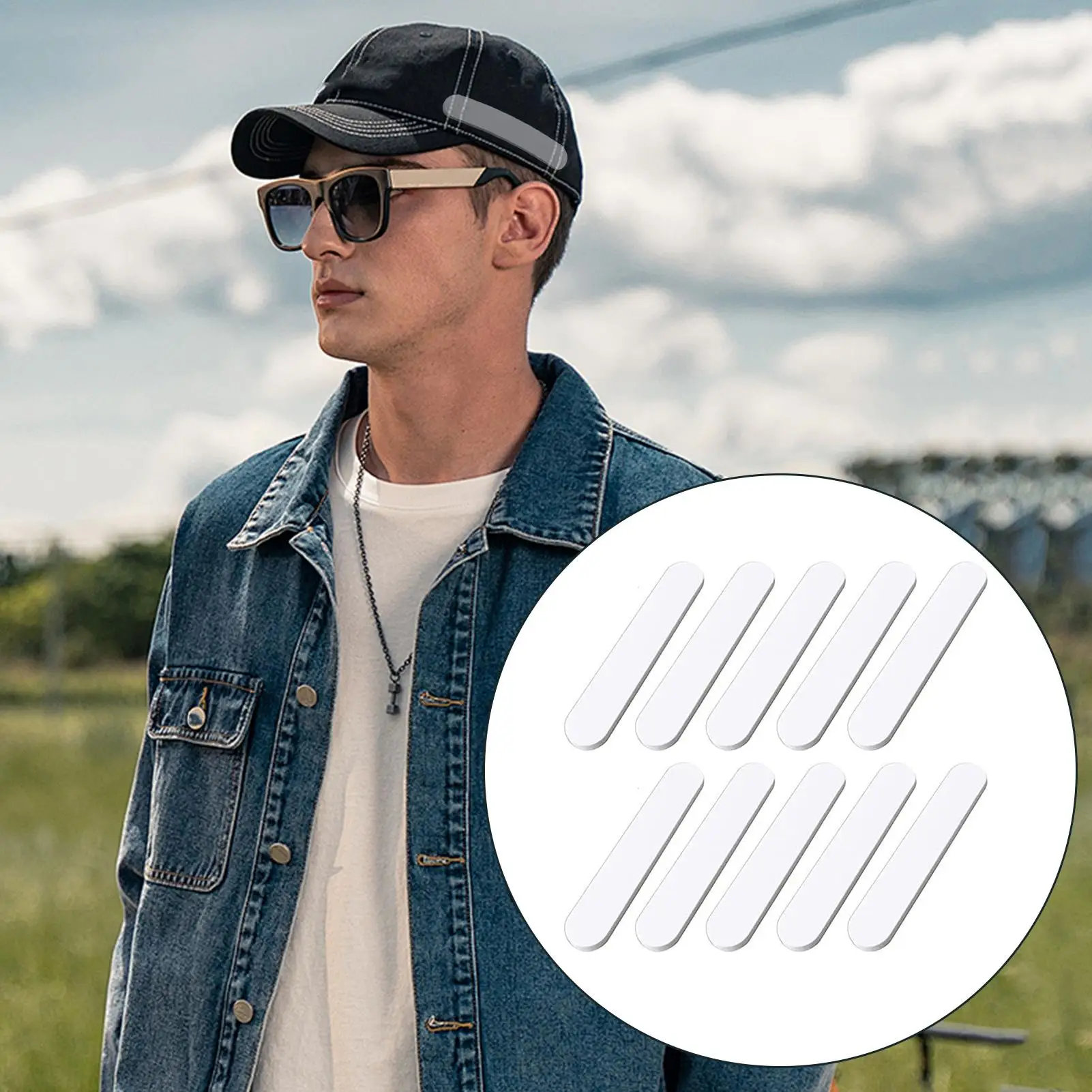 10pcs Hat Adjuster Insert Adhesive Hat Sizing Pads Reducer Tapes Hat Reducing Bands Adjuster Inserts For Baseball Caps Bucket