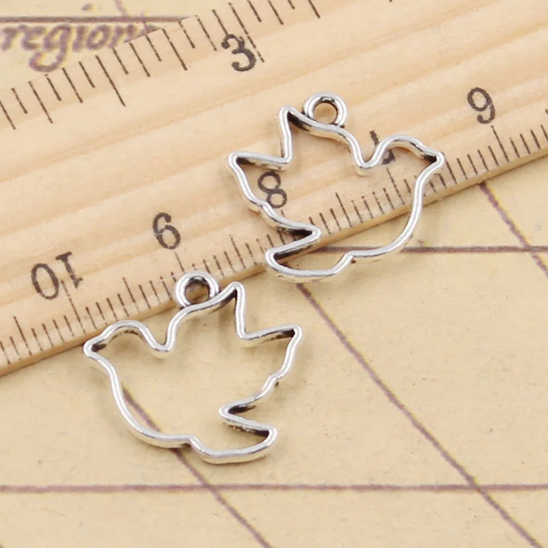 20pcs Charms Peace Dove Bird 16x18mm Tibetan Silver Color Pendants Antique Jewelry Making DIY Handmade Craft