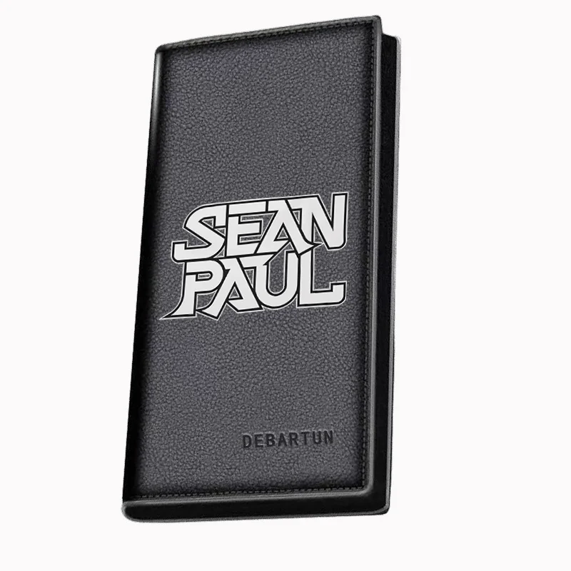 Sean Paul ,white on black. Men's Long Wallets Business Stylish Printing Design Casual Use Christmas Valentine's Father's Day Gif