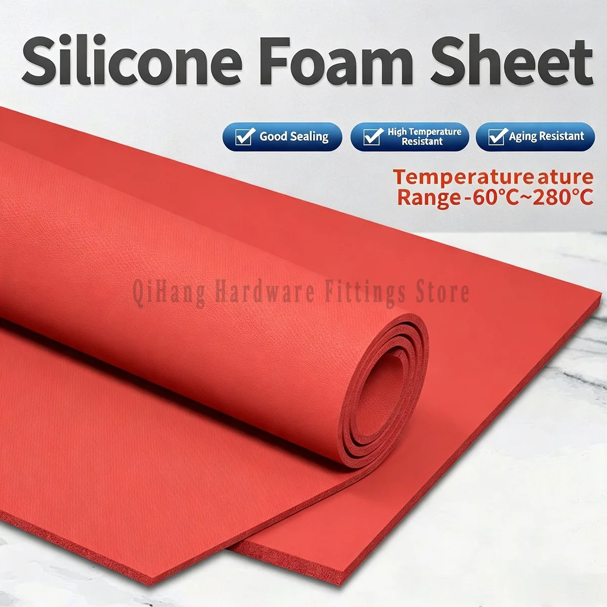 Heat Resistant Silicone Foam Sheet Red Sponge Pad for Hot Stamping Heat Press Machine Sealing Gasket 1-20mm