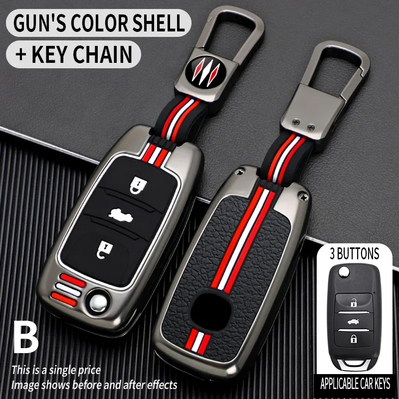 

3 Bottons metal car key cover fob case shell for Changan BENNI EV CS75 raiton cs15ev E-Star Eado CS15 V3 v5 v7 for Chang An