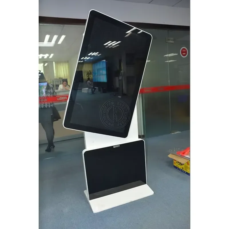 Indoor Vertical LCD Rotating Advertising Machine Smart Touch Digital Signage Display Screen