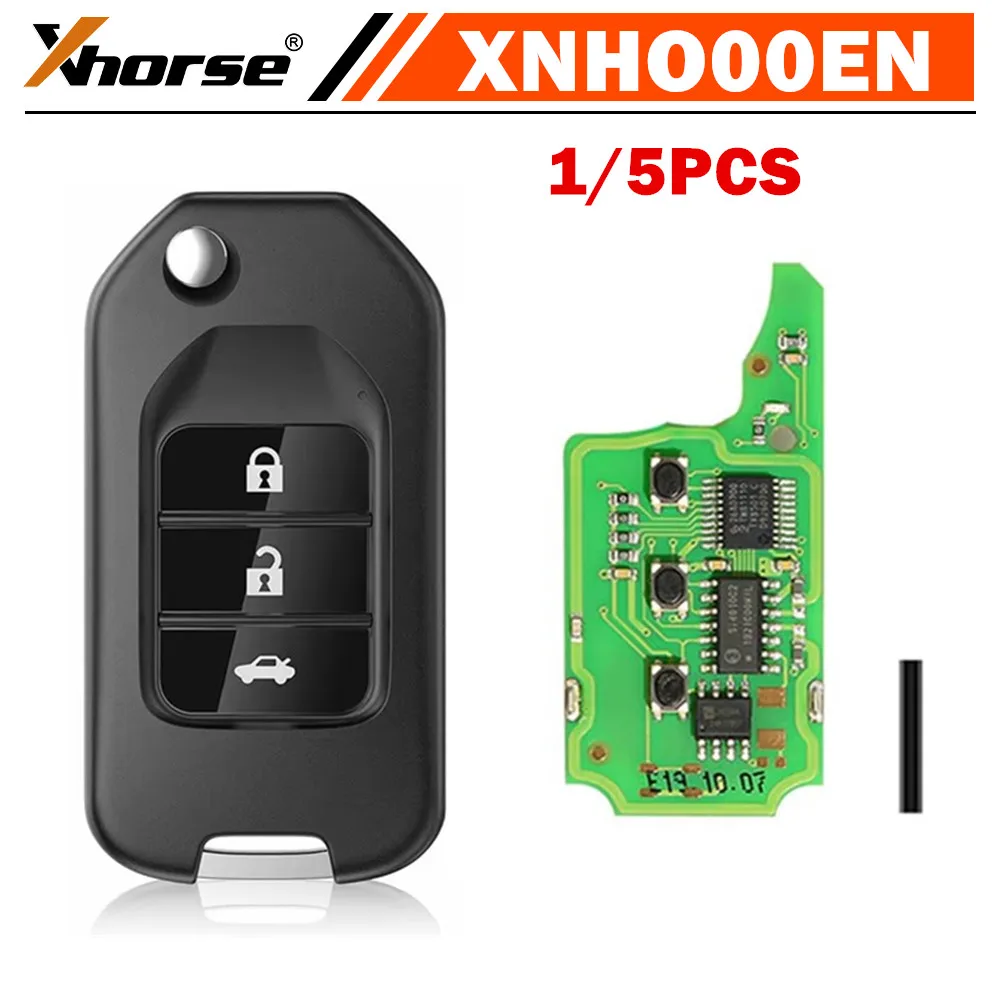 

1/5 шт. XHORSE XNHO00EN универсальный дистанционный ключ для Honda Type Wireless XN004 дистанционный ключ 3 кнопки для VVDI2/VVDI Key Tool