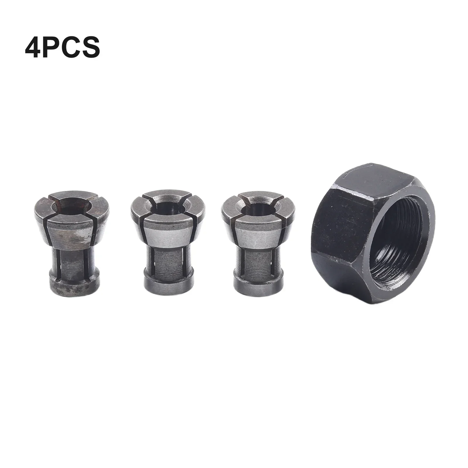 3/4pcs M17 6/6.35/8mm Collet Chuck Adapter With Nut Engraving Trimming Machine Router Wood Router Milling Cutter Multi-sets