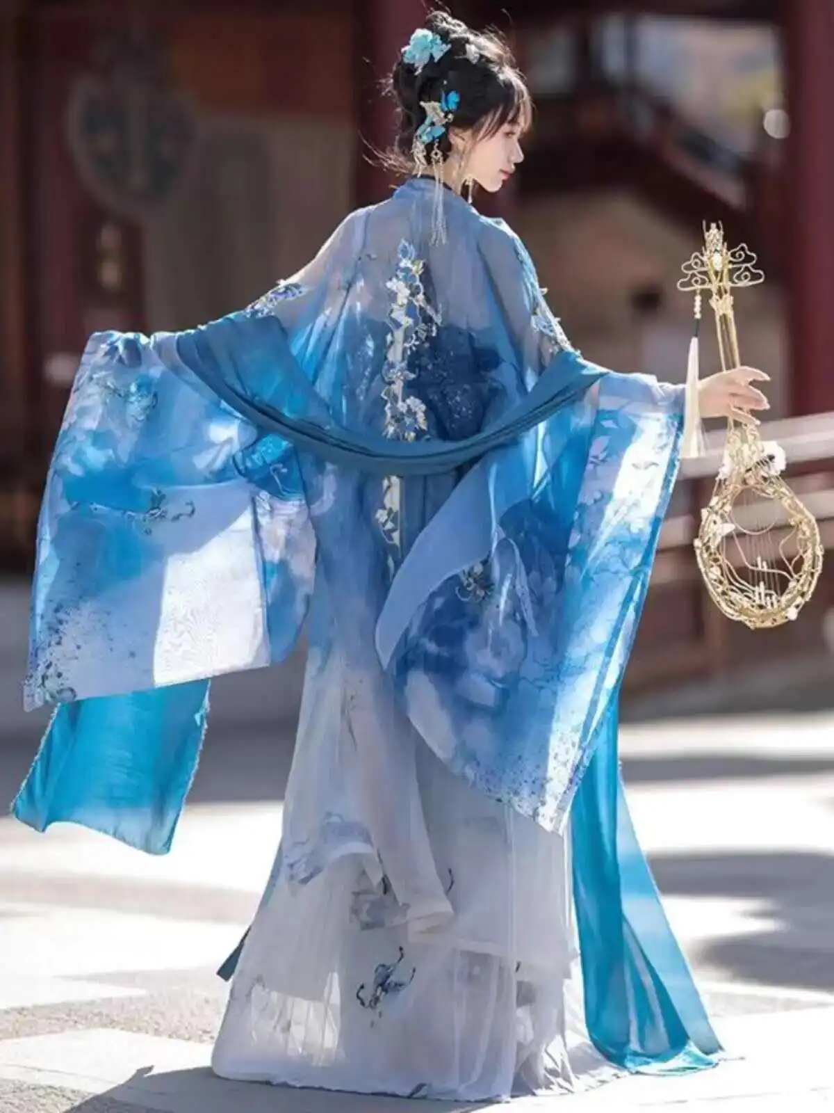 

[Porcelain Dish Beauty]Heavy Industry Embroidery Chest Length Immortal Qi Hezi Pleated Skirt Tang Dynasty Hanfu