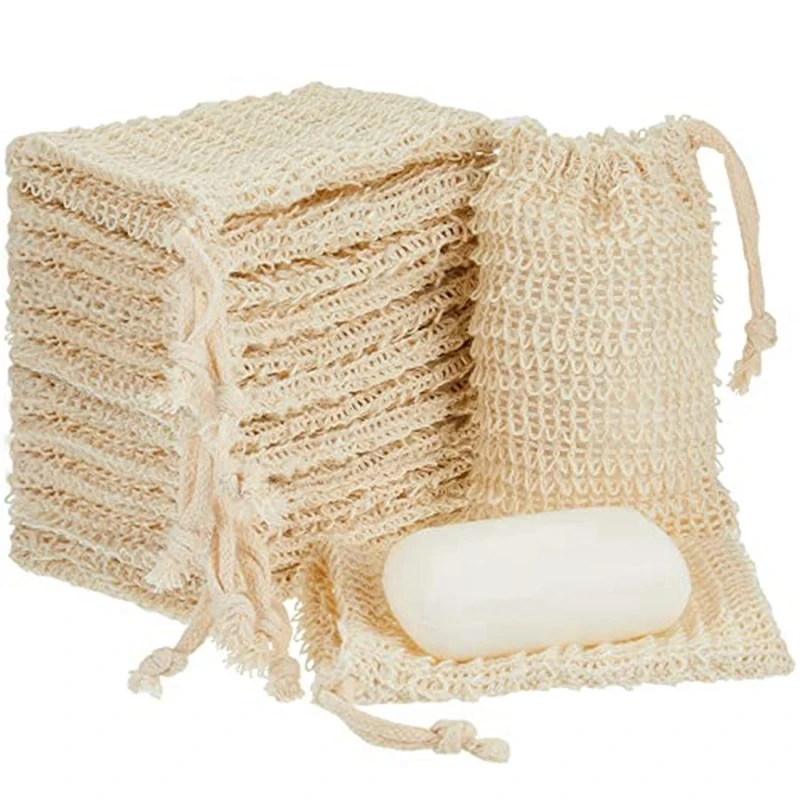 

50 Cotton And Linen Drawstring Foaming Nets, Handmade Soap Fertilizer Storage Bags, Soap Foaming Bags