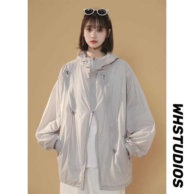 

Men's Summer Sportswear UV Protection Ice Silk Lightweight Loose Fit Hooded Skin Friendly Faionable Sunscreen Outerwear