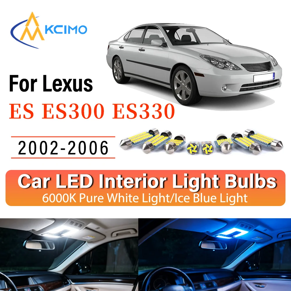 Комплект внутреннего освещения для Lexus ES ES330 ES300 2002-2006: светодиодные лампы для освещения салона, карты, дверей, багажника и номерного знака