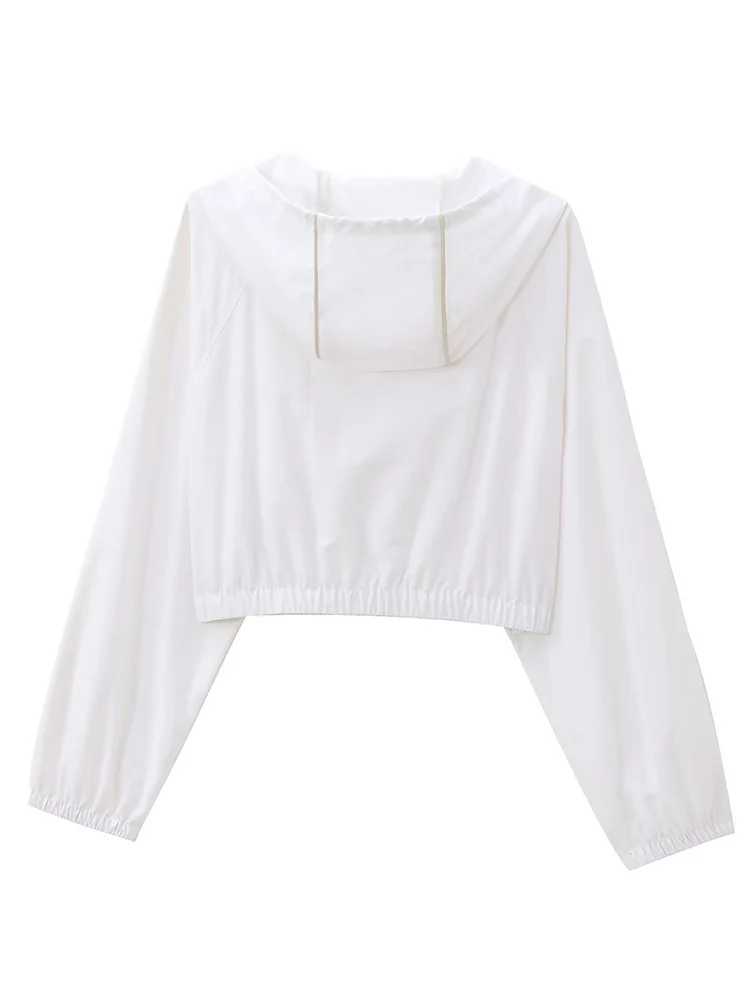 Veste courte à capuche en nylon avec fermeture éclair pour femme, style européen, nouvelle mode, tempérament polyvalent, style simple