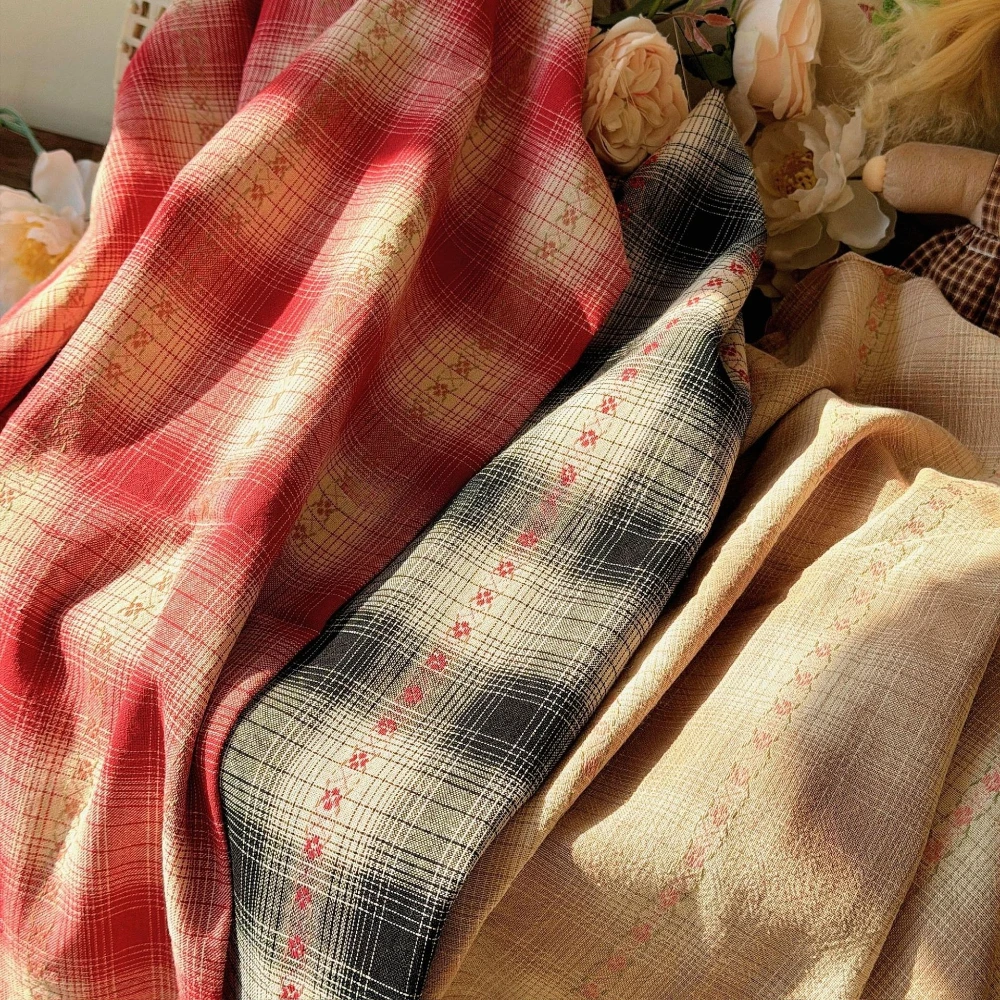New Cotton Jacquard Woven Fabric For Shirt Dress Skirt Kids Clothing DIY Craft Tablecloth Sewing Cloth
