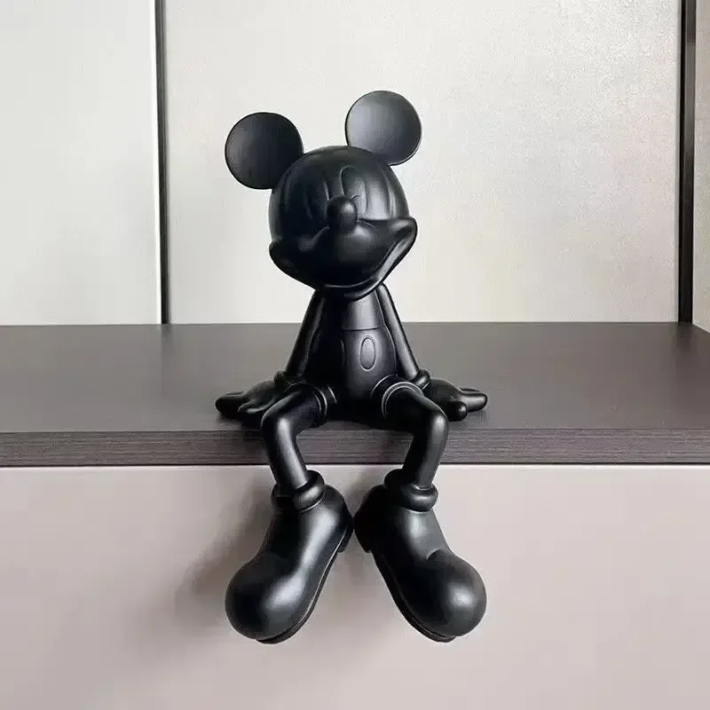 Disney Large Mickey Mouse Sitting Resin Movable Statue Series Model Collection Statue Doll Home Living Room Decoration Doll