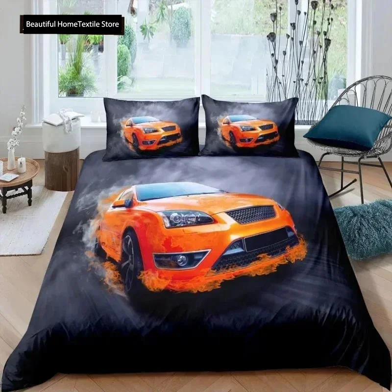 

Sports Car 3D NEW Duvet Cover Pillowcase Bedding Set Adult Boy Girl Bedroom Decoration Children Single Double Large