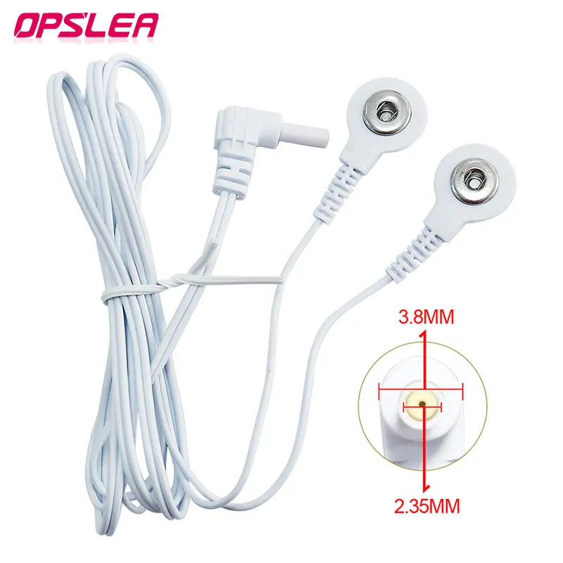 2-Way 2.35mm Plug Wires for Tens EMS Massager Electrical Nerve Muscle Stimulator Electrode Cable Line Wire for Electrode Pads