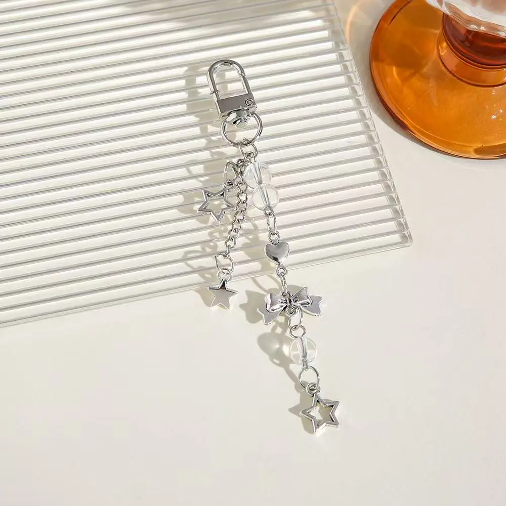 حساسة القوس ستار القلب المفاتيح للهاتف الإبداعية الحبل مفتاح سلسلة حقيبة سلسلة بدلاية هاتف Y2K Kpop مجوهرات الفتيات هدية