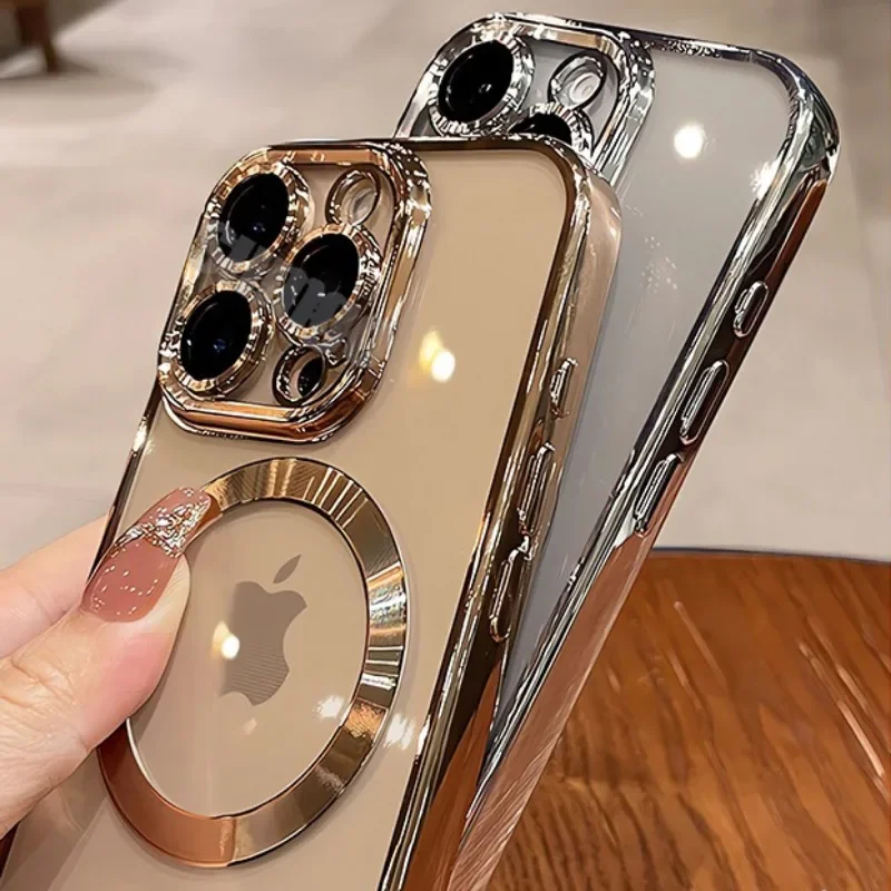 حافظة شحن لاسلكية شفافة رفيعة للغاية لهاتف آيفون 16 15 14 13 12 11 Pro Max Plus غطاء حماية مضاد للصدمات #3