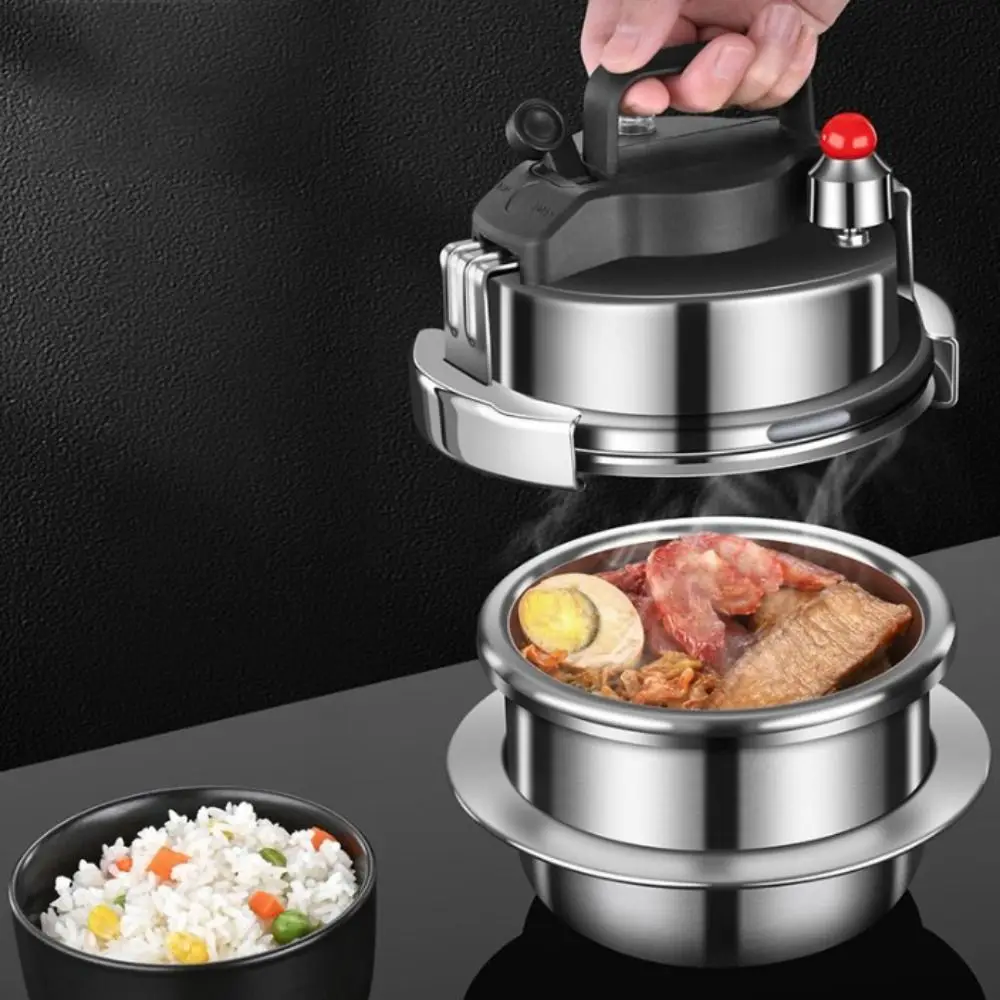 

Cookware 304 Stainless Steel Mini Pressure Cooker 1.4L Household Camping Pressure Pot Universal Plateau Rice Cooker Travel