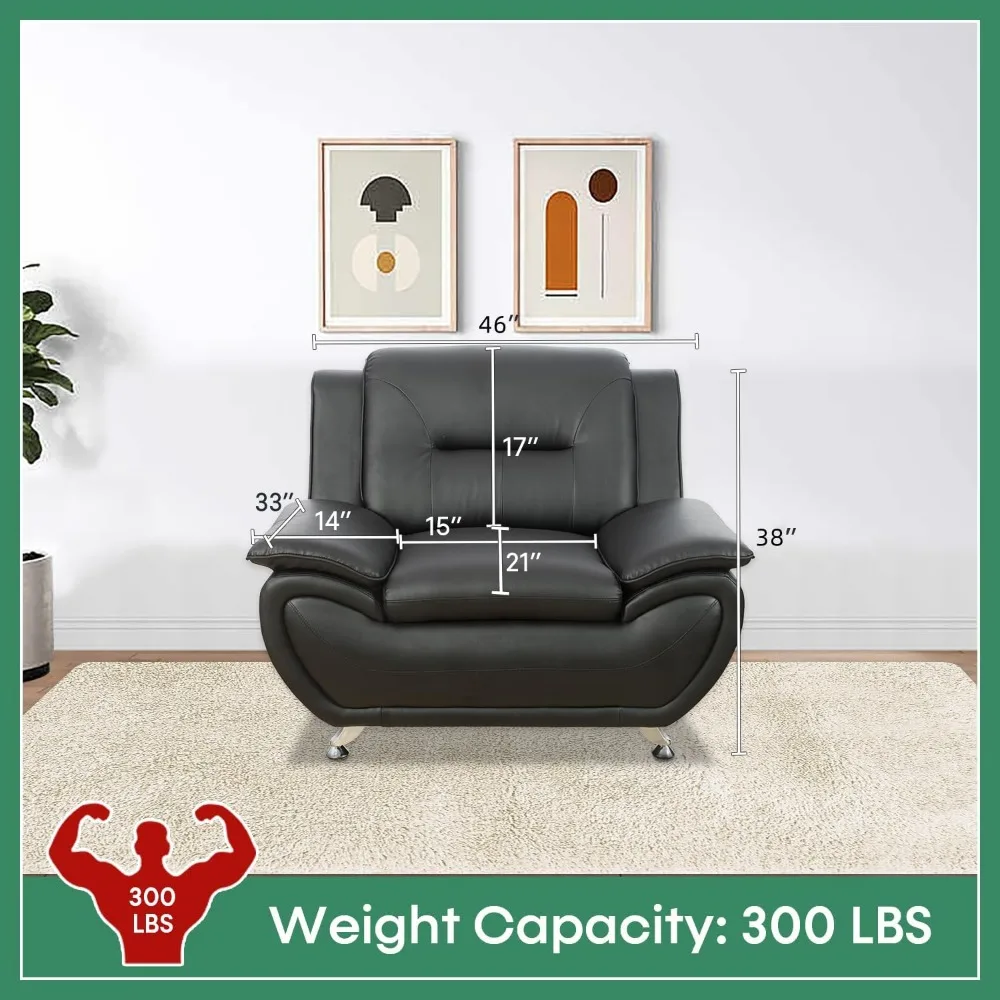 Leather Sofa Set,Sofa and Loveseat Sets for Living Room Furniture Sets, Loveseat and Couch 2-Piece for Living Room/Office image 4