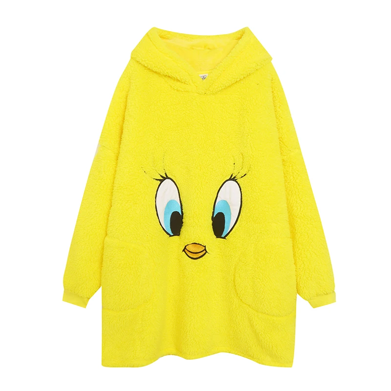 Stitch Pajamas Nightgown Plush Kawaii Loose Hoodie Leisure Jacket Clothes Hooded Student Sweatshirt Loungewear Birthday Gift