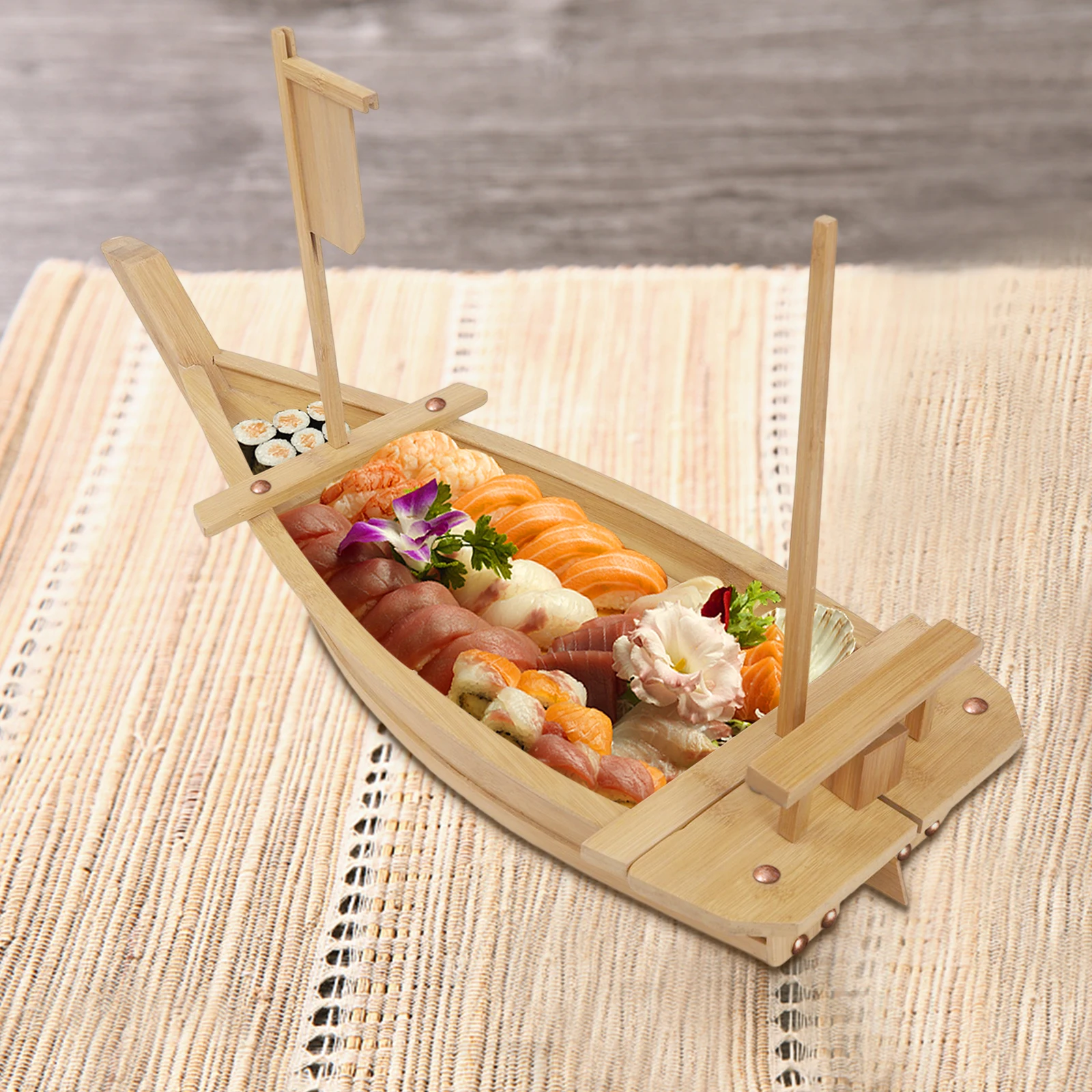 

28 Inch Sushi Boat Serving Tray, Extra Large Sushi Plates Sushi Boat Sashimi Serving Platter for Restaurant or Catering Service