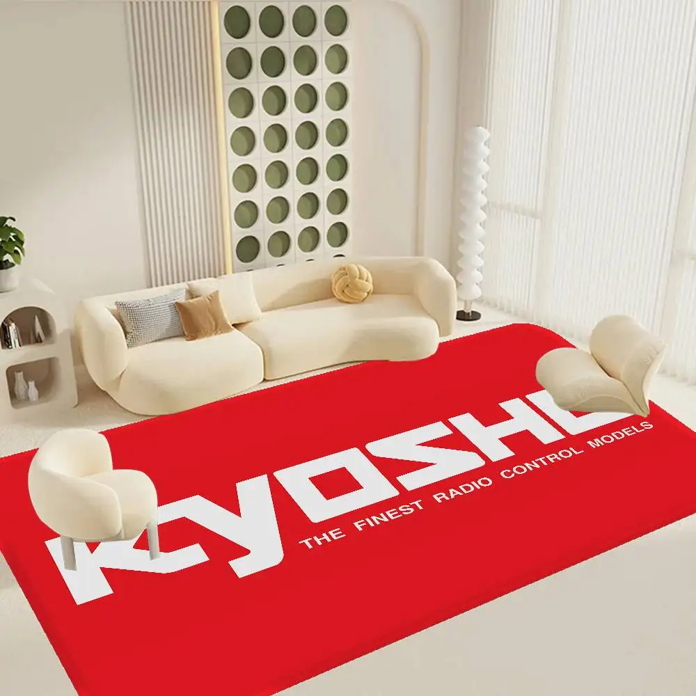 Kyosho Japan RC Logo Hallway Carpet Washable Non-Slip Living Room Sofa Chairs Area Mat Kitchen Doormat Area Rug