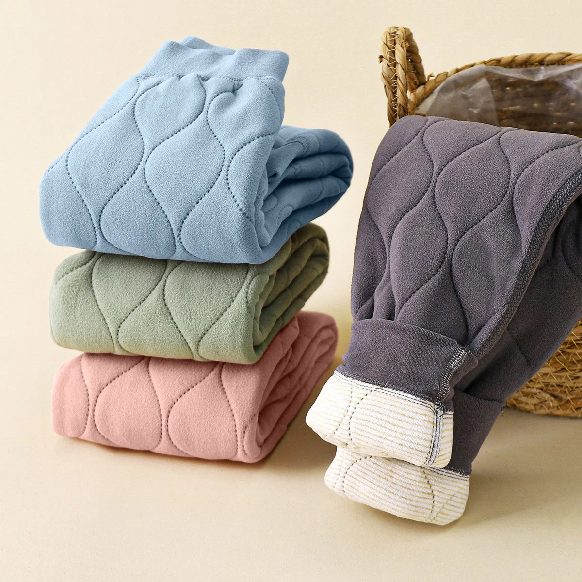 Children Warm Pants Autumn Winter New Styles boys Cotton Padded Thick Cotton Pants girls Pants Inner Lining Warm Artifact