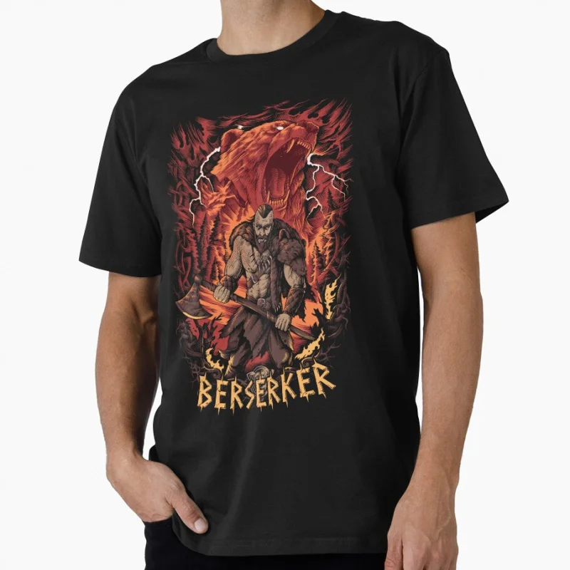 

Viking Berserker Nordic Pagan Bear Warrior Norse mythology Video game Gift t shirt for man 100% cotton All size top S-6XL