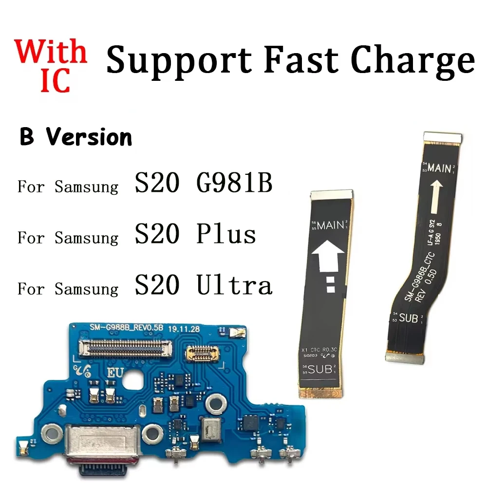 

USB Fast Charging Charger Main Motherboard Flex Cable For Samsung S20 Plus Ultra G986B G988B Motherboard Connect USB Dock Flex