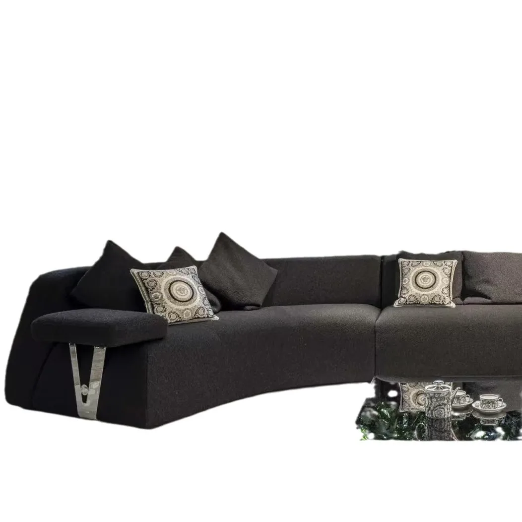 Italian light luxury living room sofa curved sofa large flat sofa straight corner new haute couture