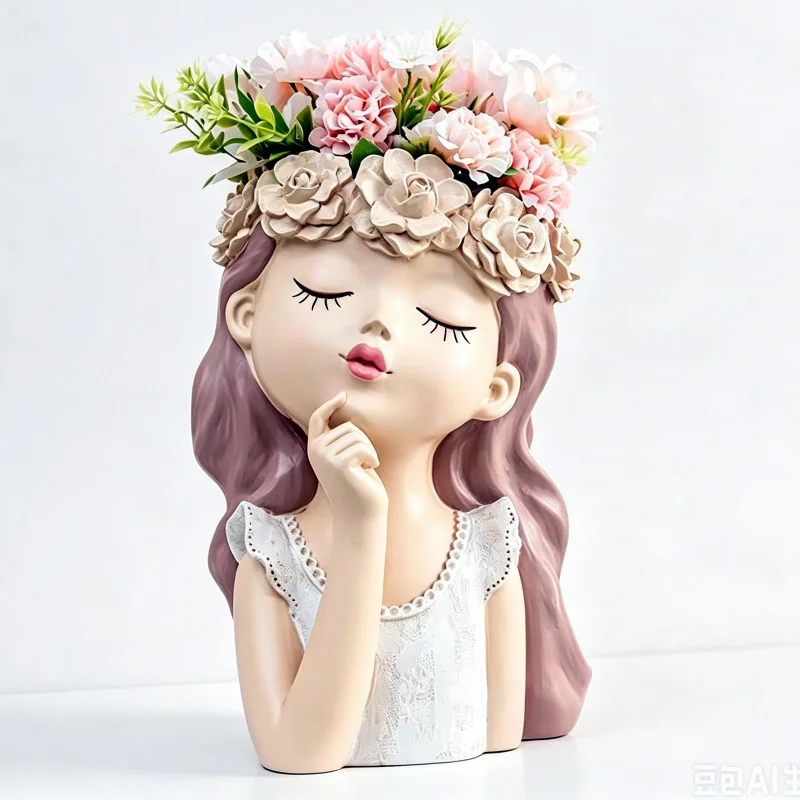 Grand moule en silicone DIY pour vase de fleurs féeriques, pot de plantes de bureau en résine ou plâtre, outil de décoration intérieure
