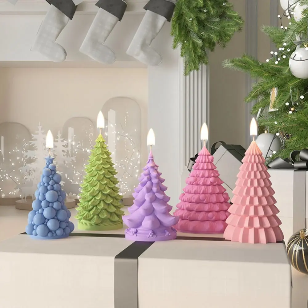 Christmas Tree Christmas Candle Mold Santa Claus Silicone Soap Making Mold Reuseable Handcraft Candle Making Tools Handmade