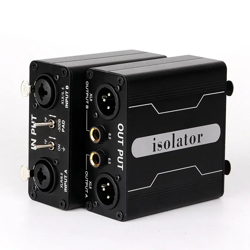 

GX200 Audio Isolator Dual-Channel 6.5 XLR Mixer Audio Isolator Current Sound Noise Mixer Microphone Common Ground Filter