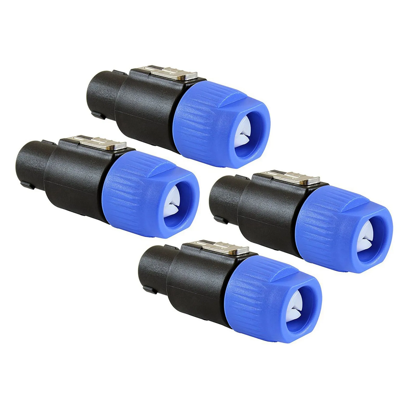 Speaker Plug Twist Lock 4 Pole Speaker Plug Compatible with Neutrik Speakon NL4FC, NL4FX, NLT4X, NL2FC - 8 PACK