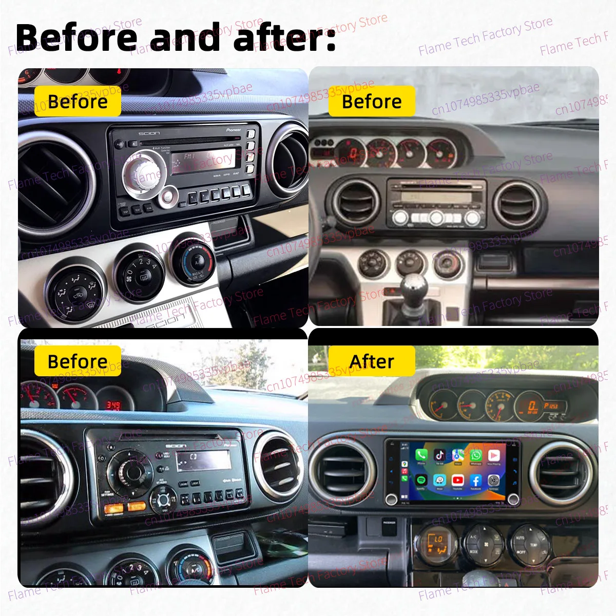 أندرويد السيارات Carplay أندرويد سيارة الوسائط المتعددة 2Din راديو السيارة ل Scion XB 2008-2015 7 "شاشة ستيريو رئيس وحدة نظام تحديد المواقع واي فاي الملاحة #2