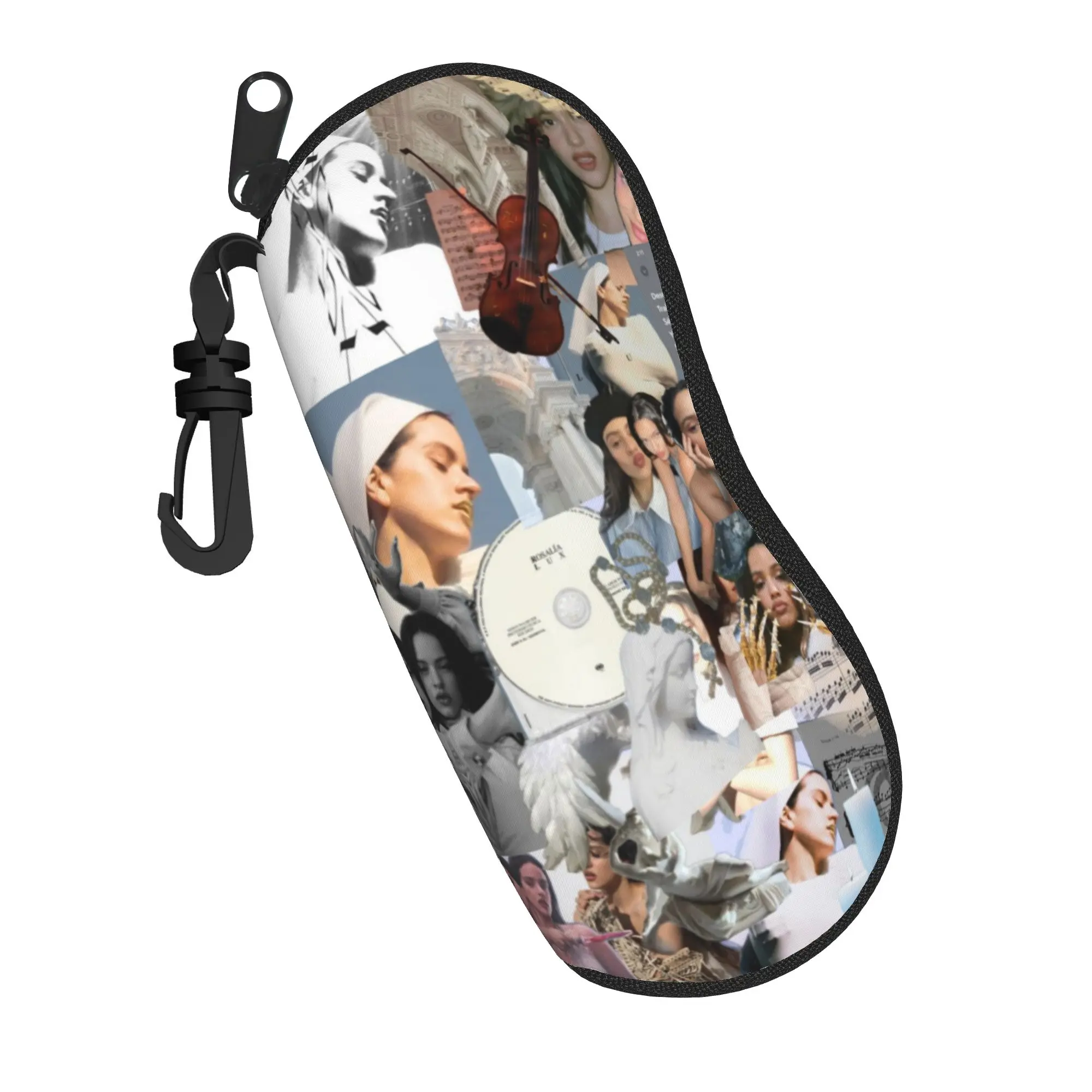 ROSALIA LUX Album Pop Music Merch Glasses Case for Girls Lightweight Zipper  Eyeglasses Storage Box Protector Eye Contacts Case